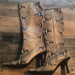 Stunning Python knee high boots